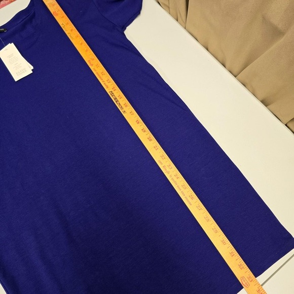 Eileen Fisher Dress Womens Small Petite Blue Dolman Sleeve Shift Knit Minimalist - Picture 11 of 12
